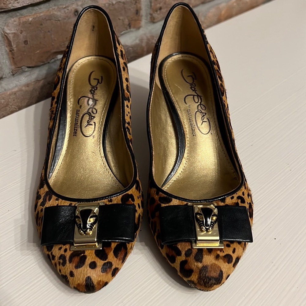 Naturalizer Leopard Print Heels with Black Bow